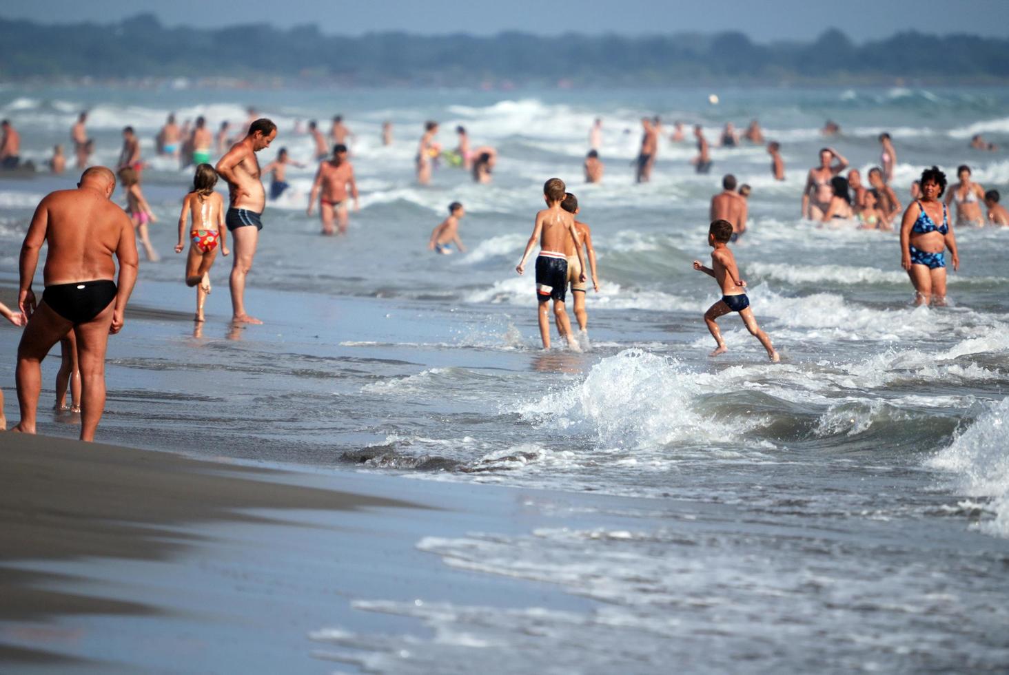 crowd on beach photo