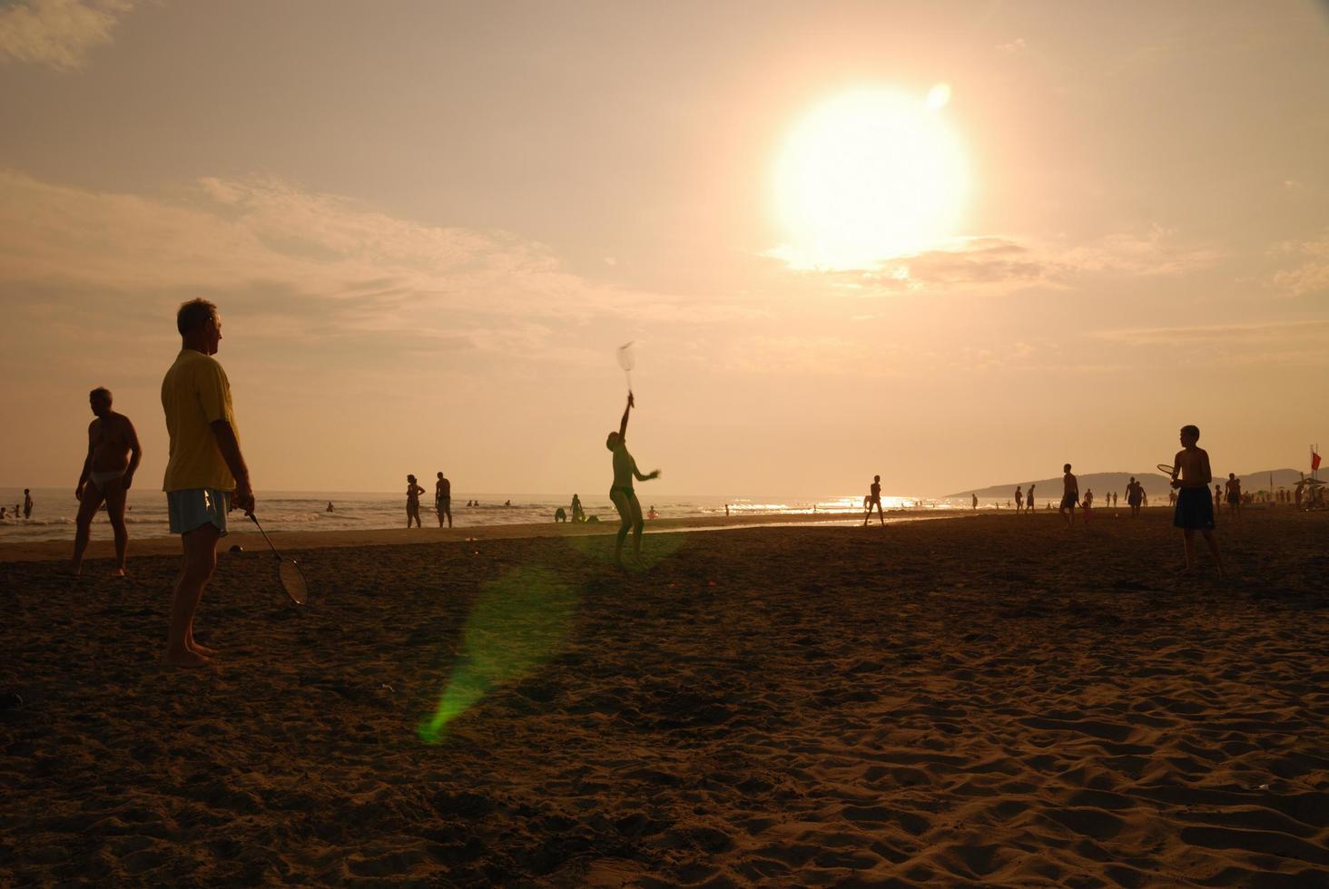 crowd on beach photo