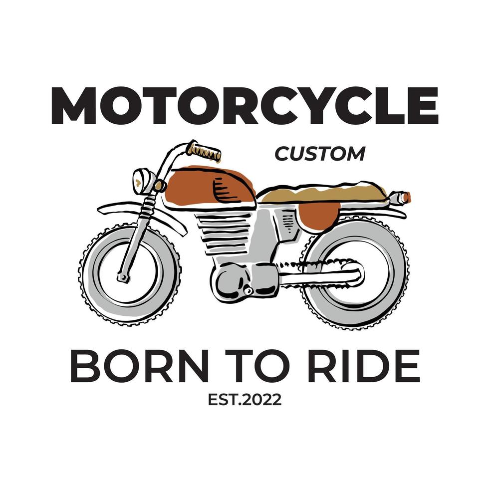 Motorcycle custom garage graphic illustration vector art t-shirt design