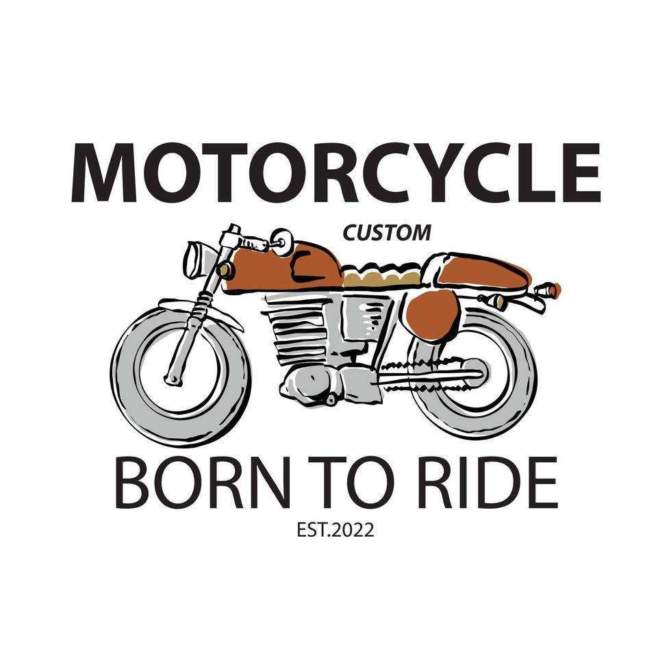 Motorcycle custom garage graphic illustration vector art t-shirt design