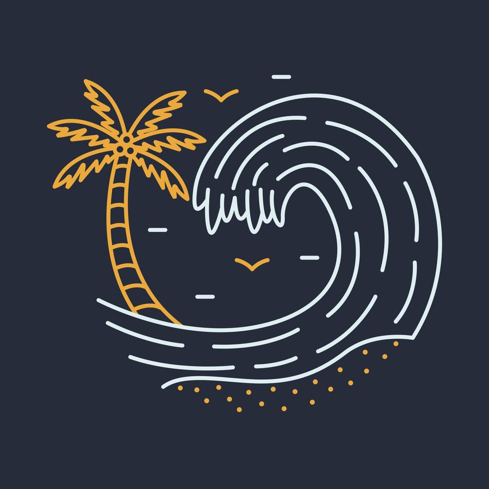 buena ola en verano ilustración gráfica arte vectorial diseño de camiseta vector