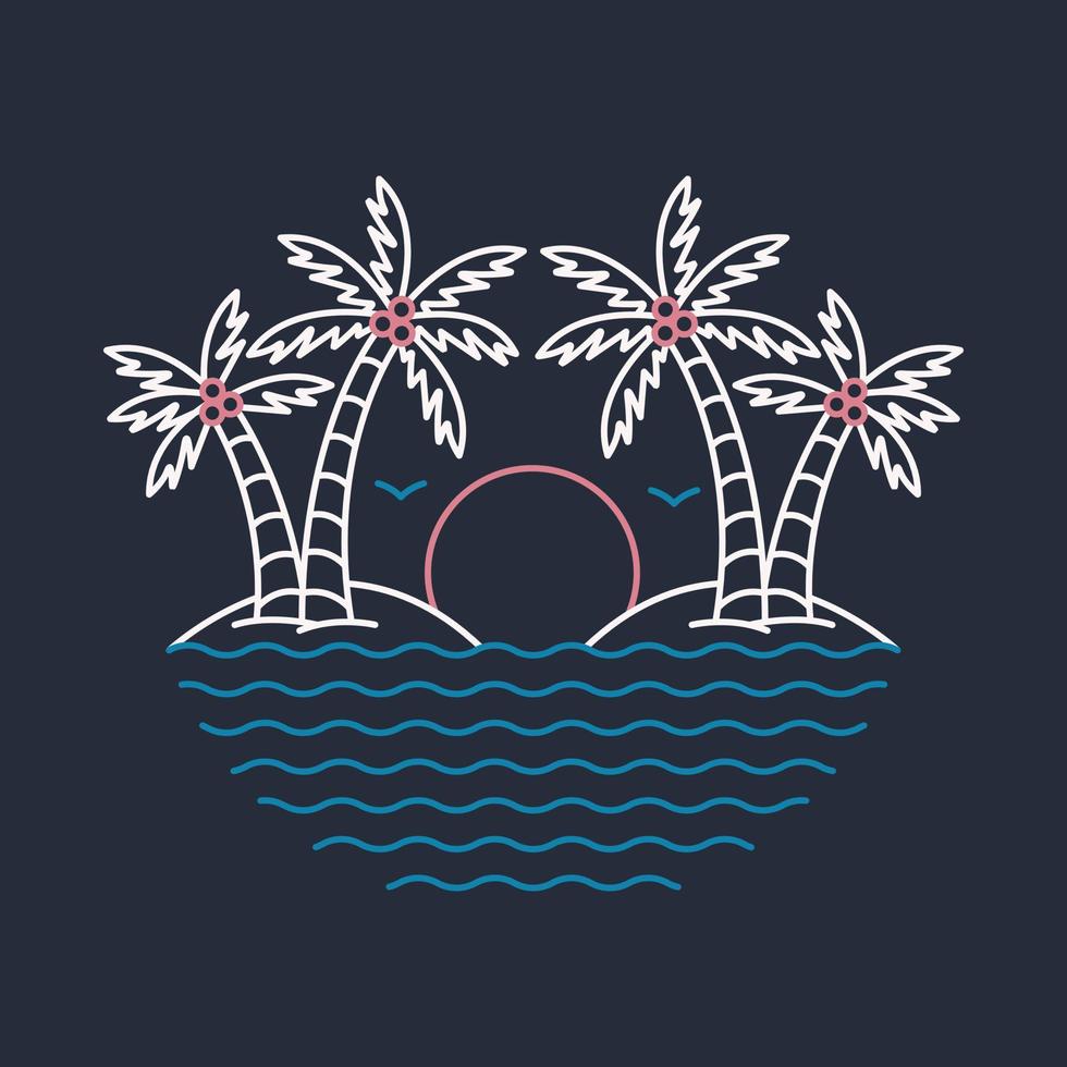 buen mar para relajarse y surfear ilustración gráfica arte vectorial diseño de camiseta vector