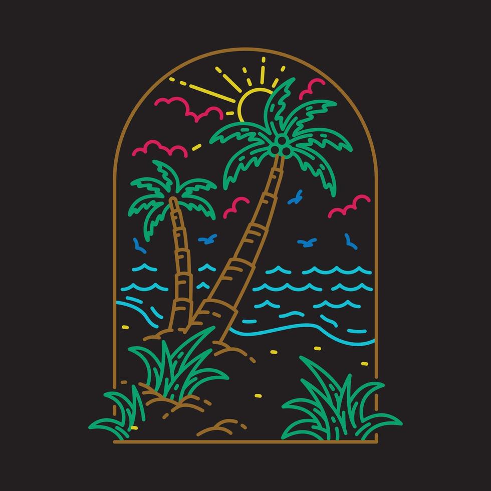 buen mar para relajarse en verano ilustración gráfica arte vectorial diseño de camiseta vector