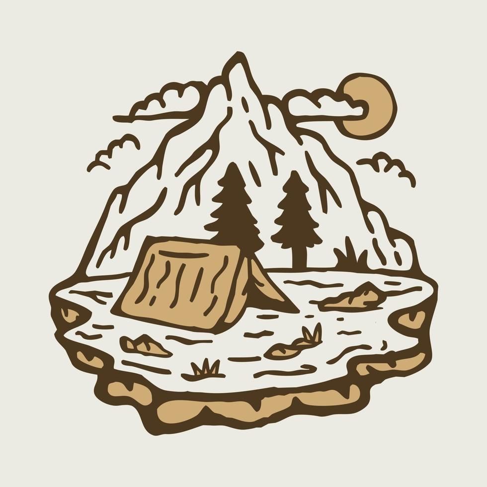 Camping on the good place in the nature graphic illustration vector art t-shirt design