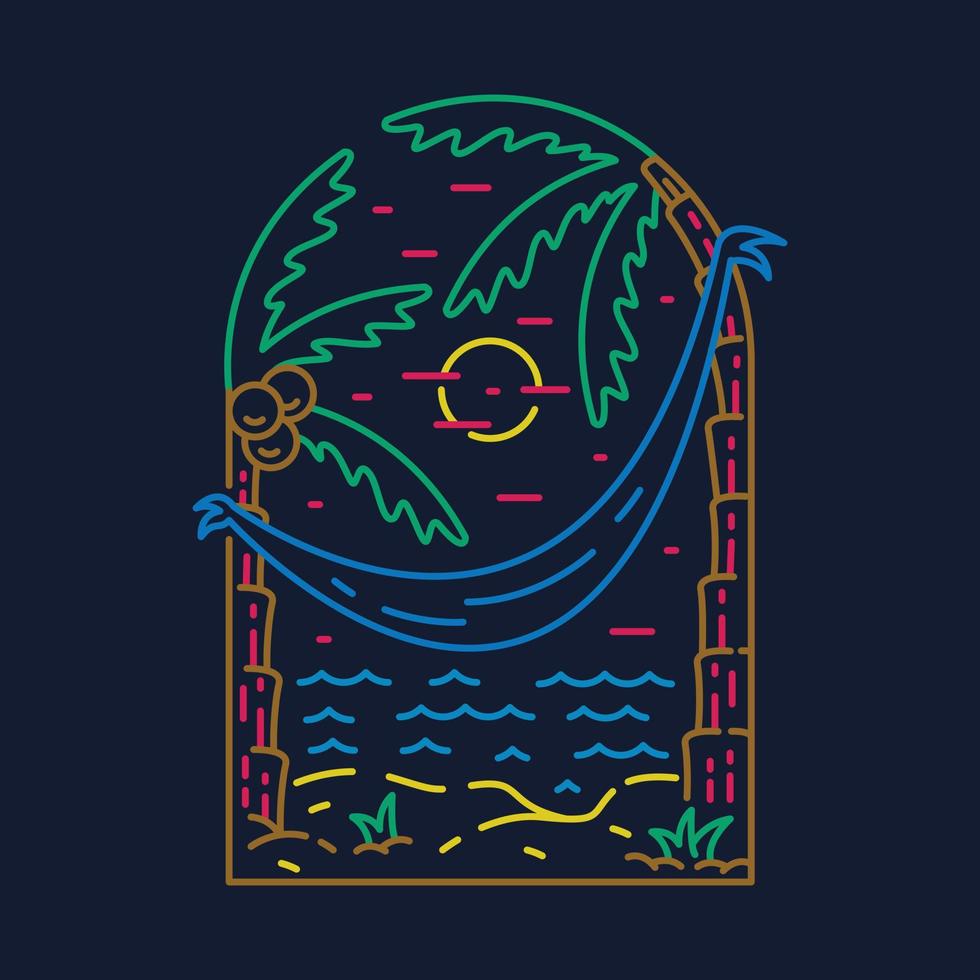 relajarse en el buen mar ilustración gráfica arte vectorial diseño de camiseta vector