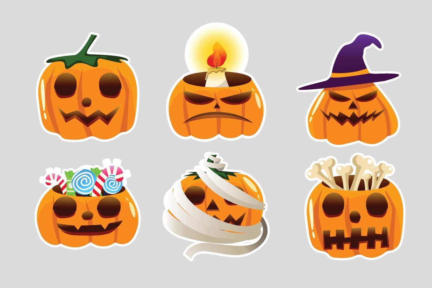 emoticon de miedo de calabazas de halloween vector