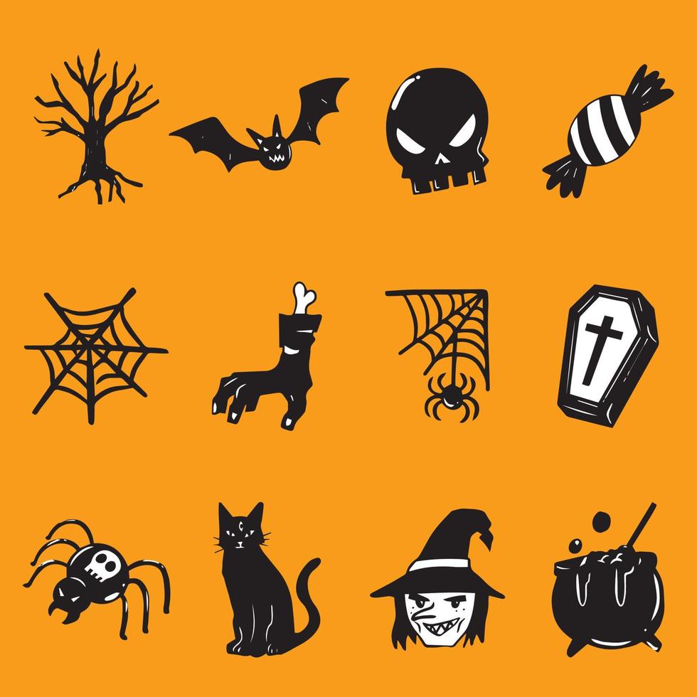 Halloween Black white icon vector