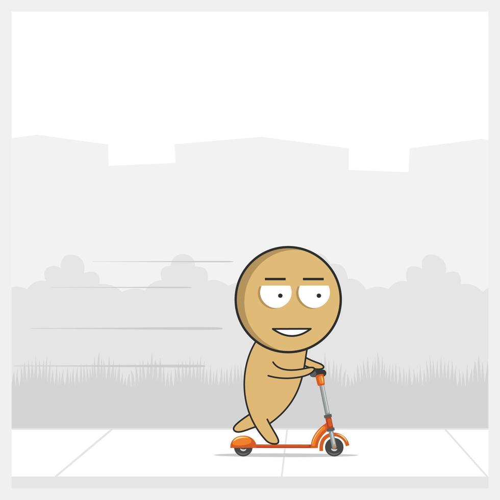 Man riding a scooter fast vector