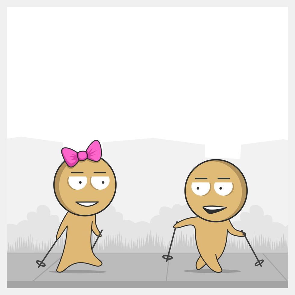 Boy and girl walking vector
