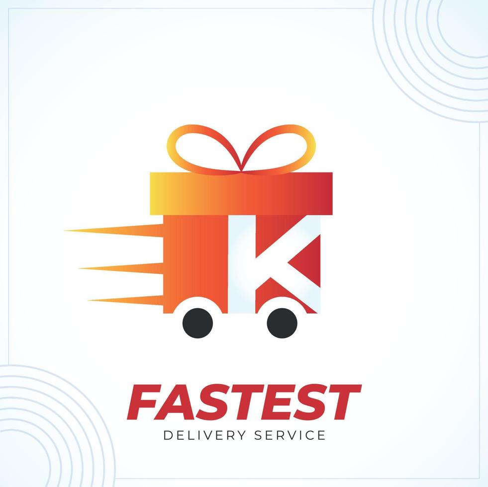 K delivery services modern creative premium logo design vector template