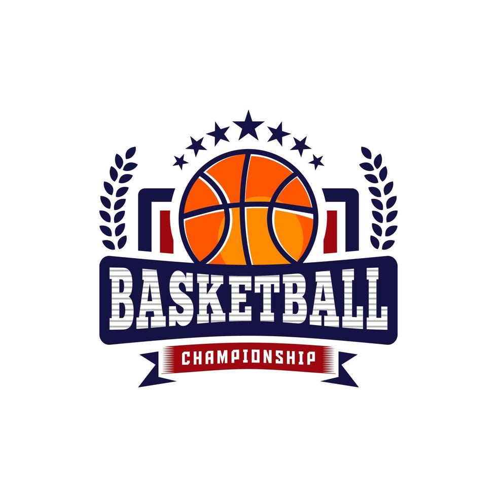 Ilustración de vector de logotipo de baloncesto