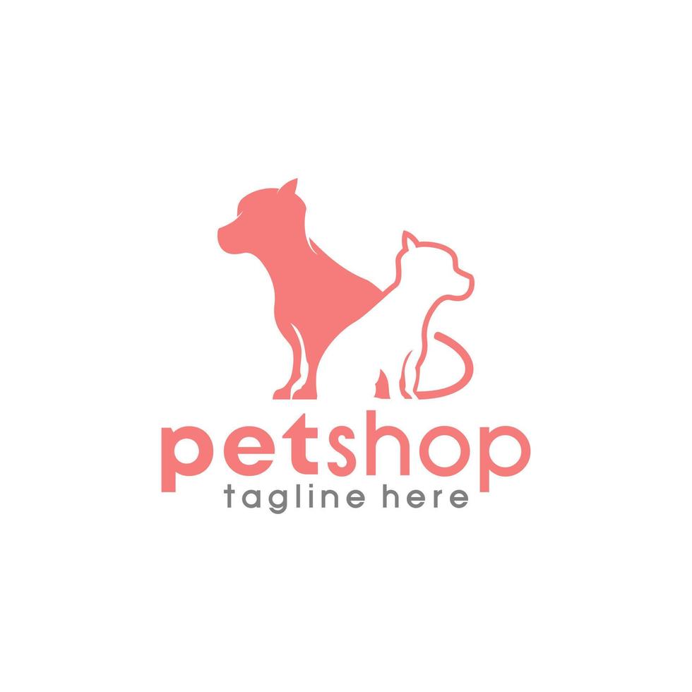 Dog pet shop logo animal food vector