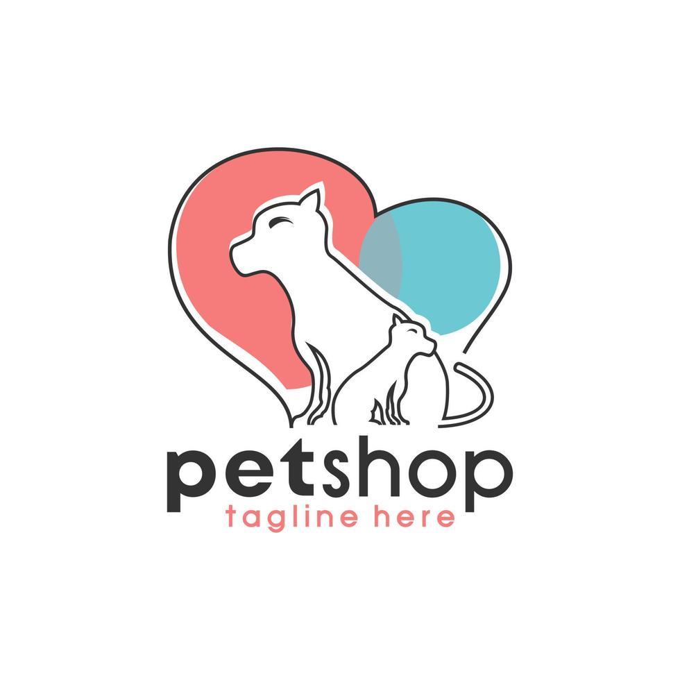 Dog pet shop logo animal food vector