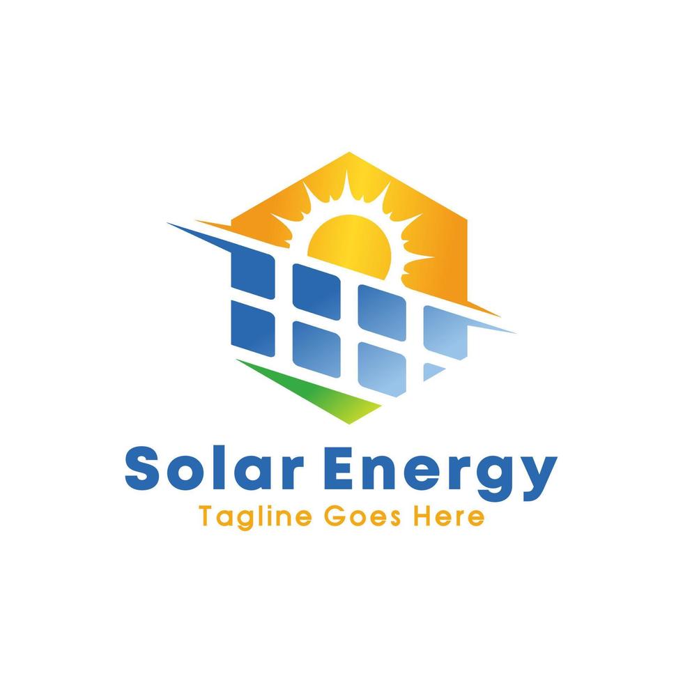 logotipo de vector de energía de panel solar