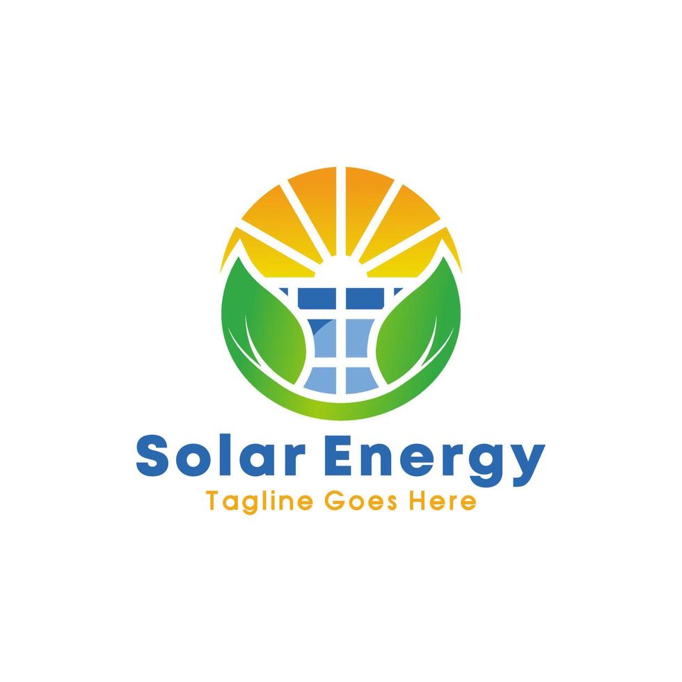 Solar panel energy vector logo