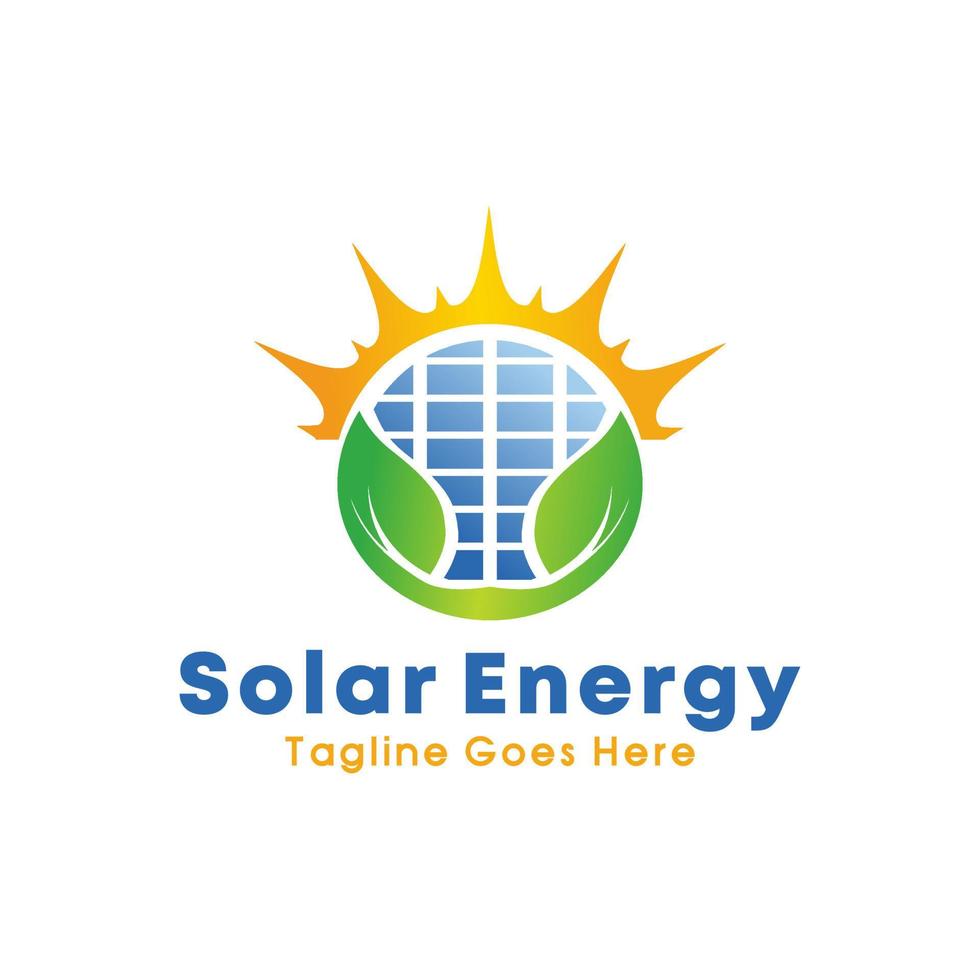 logotipo de vector de energía de panel solar