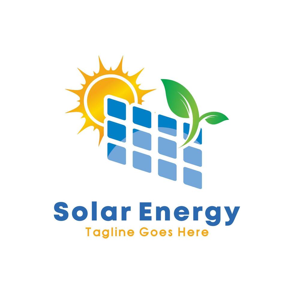 logotipo de vector de energía de panel solar