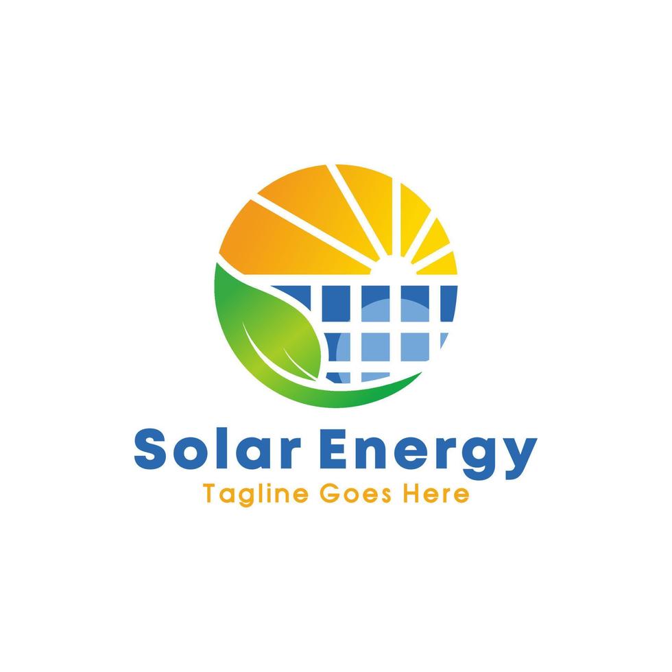 Solar panel energy vector logo