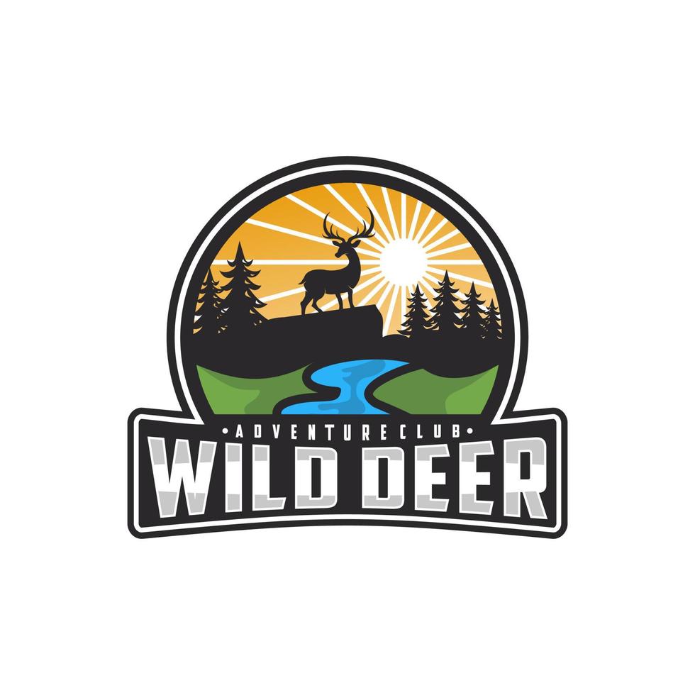 Wild deer adventure logo vector