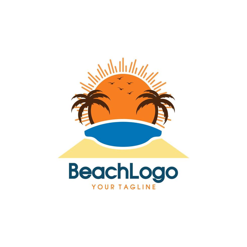 vector de calidad premium de logotipo de playa de verano