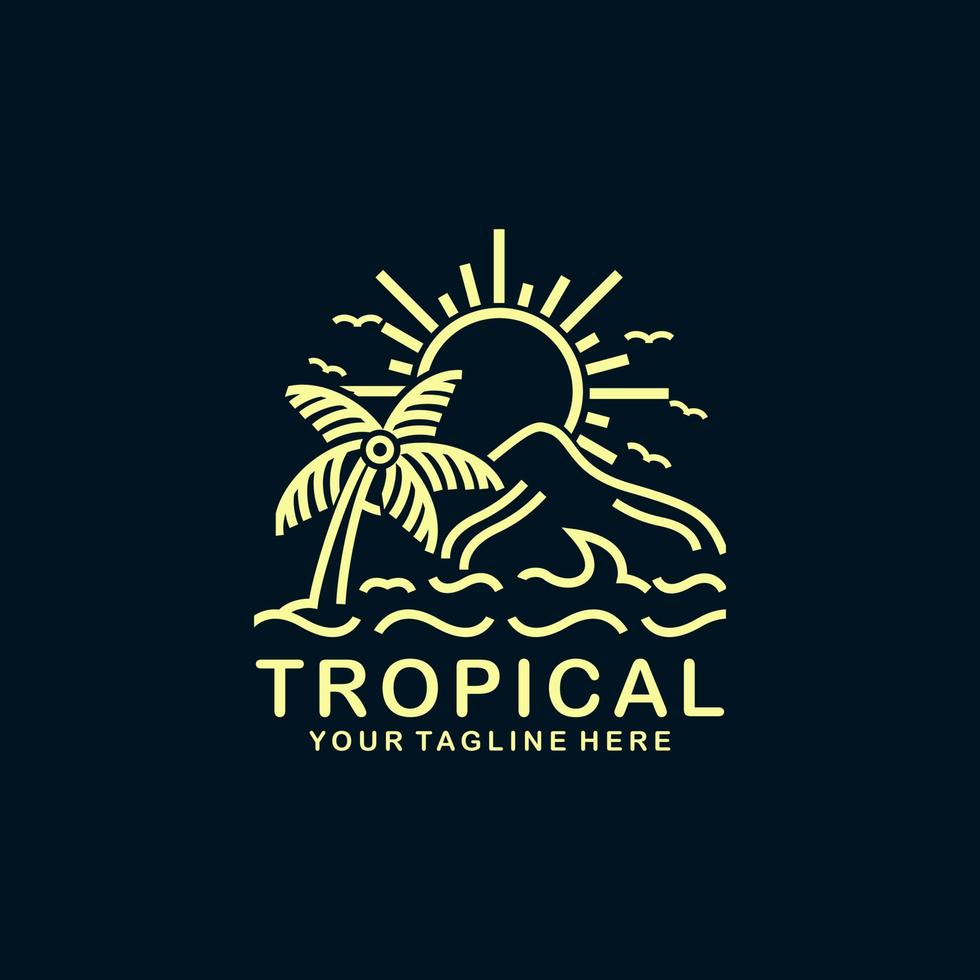 ilustración de logotipo de vector de verano de playa