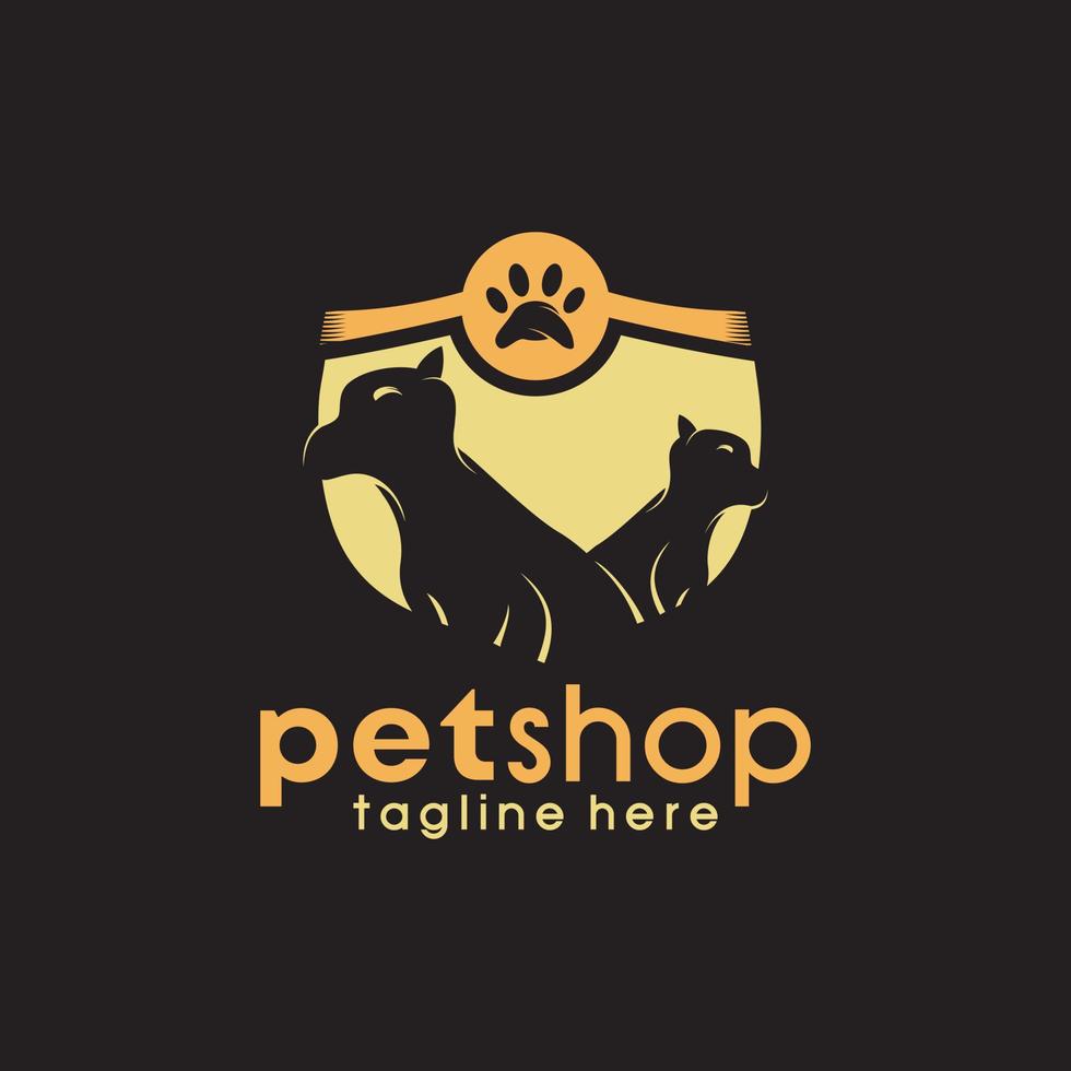 Pet shop logo template vector