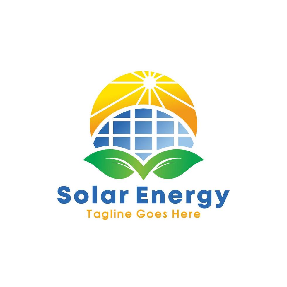 Solar panel energy vector logo