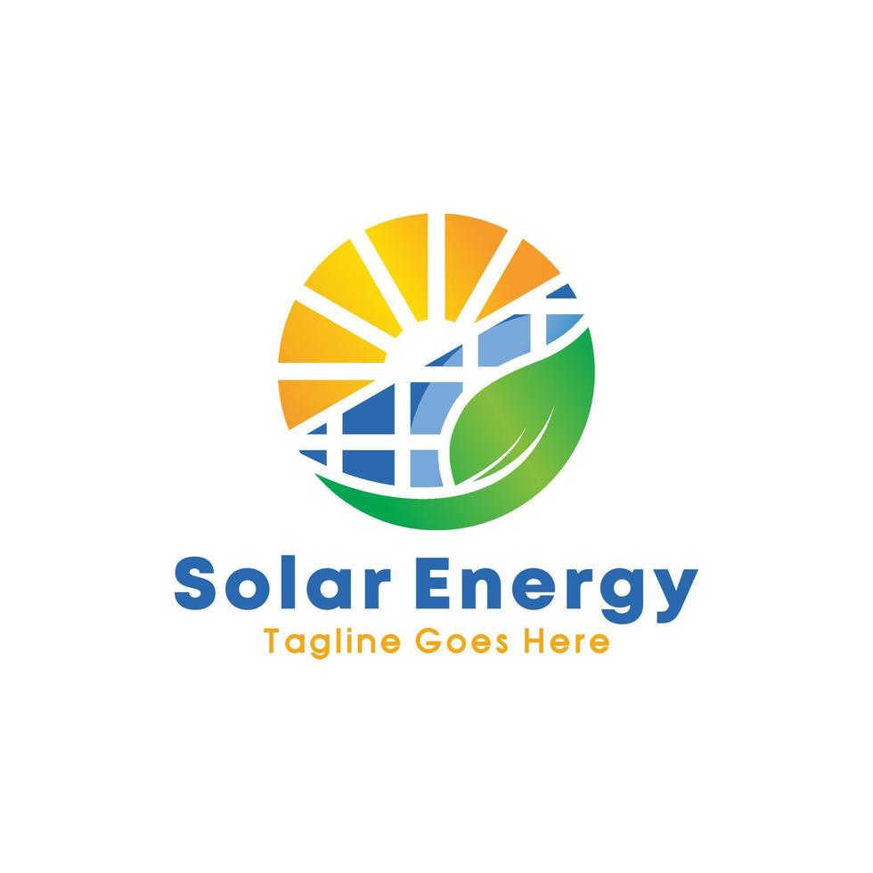 logotipo de vector de energía de panel solar