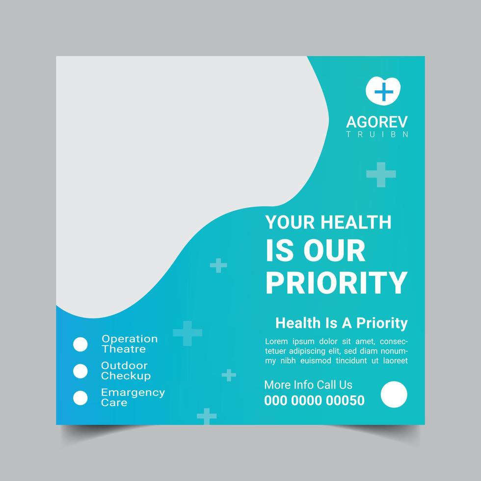 Medical Social Media Post and flyer template free vector