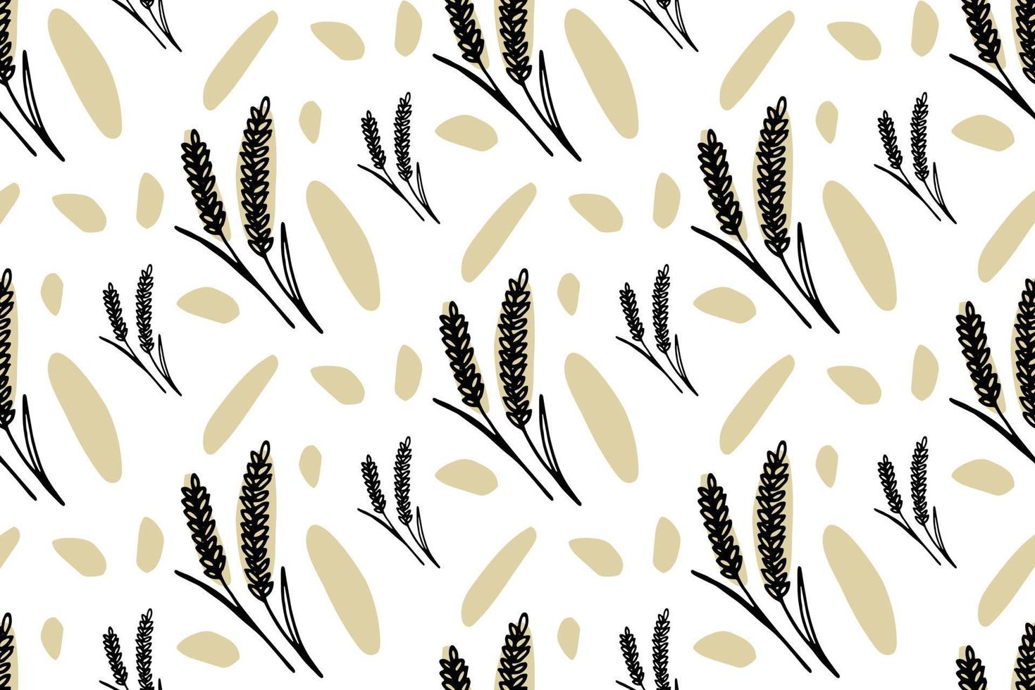 autumn wheat pattern for fabric Vector illustration of a seamless pattern