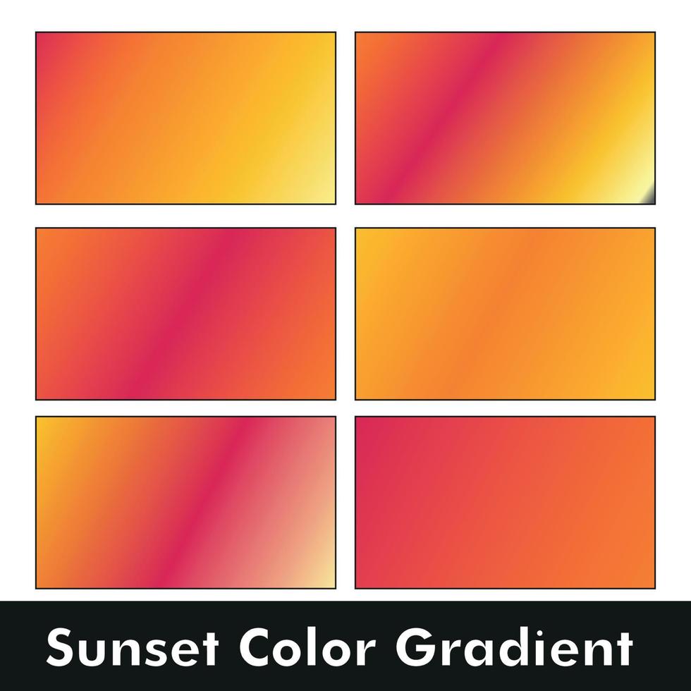 Sunset Color Gradient Pallet Design vector