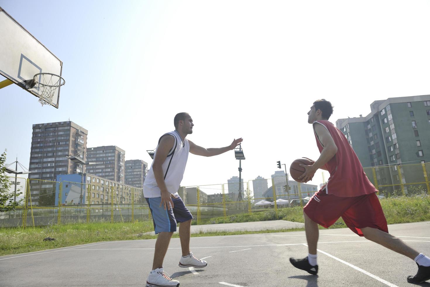 streetball  game at early morning photo