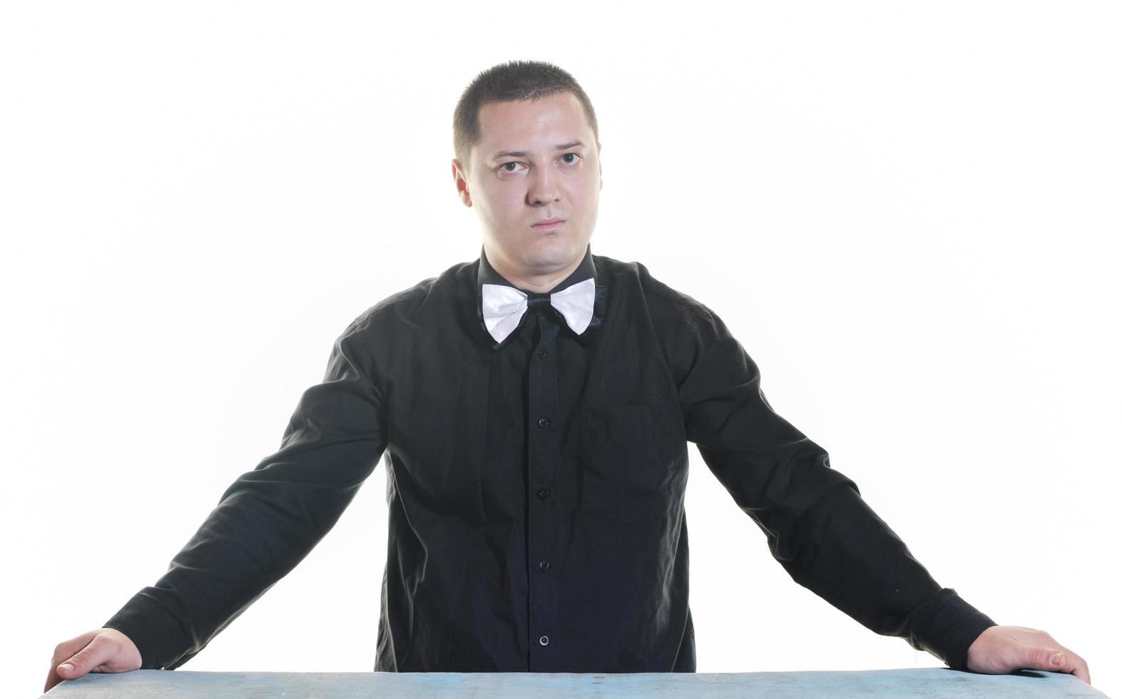 barman portrait isolated on white background photo