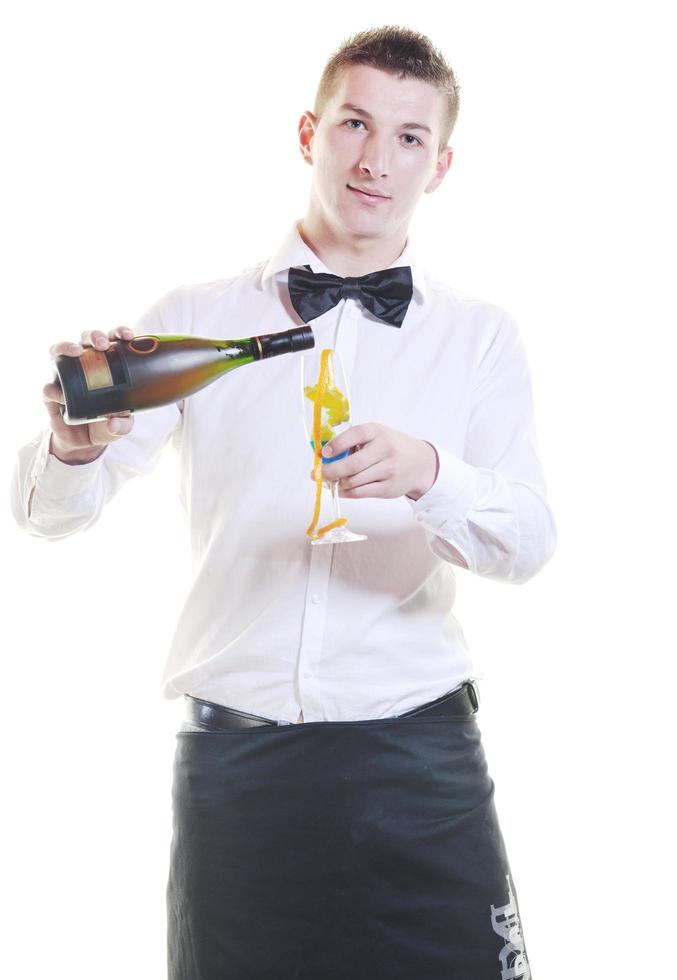 barman portrait isolated on white background photo