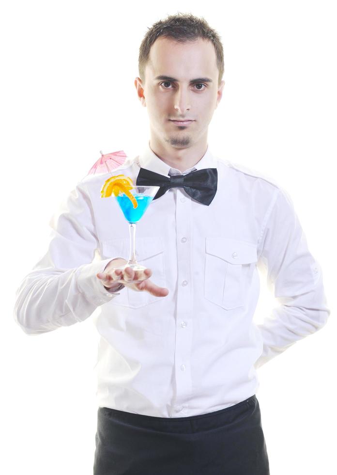 barman portrait isolated on white background photo