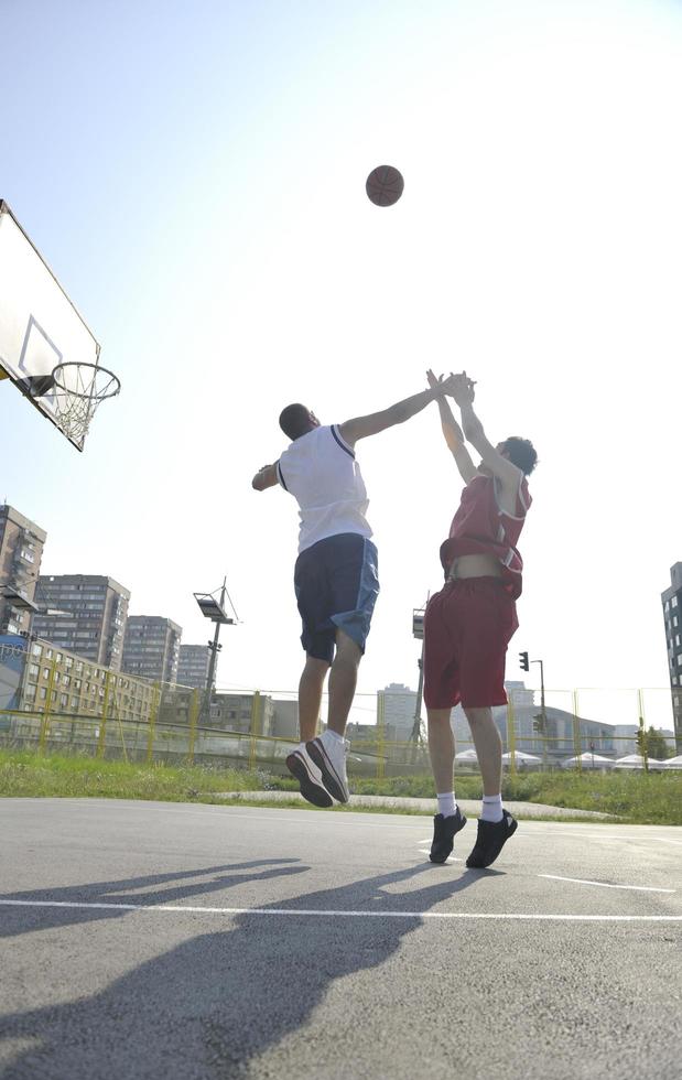 streetball  game at early morning photo