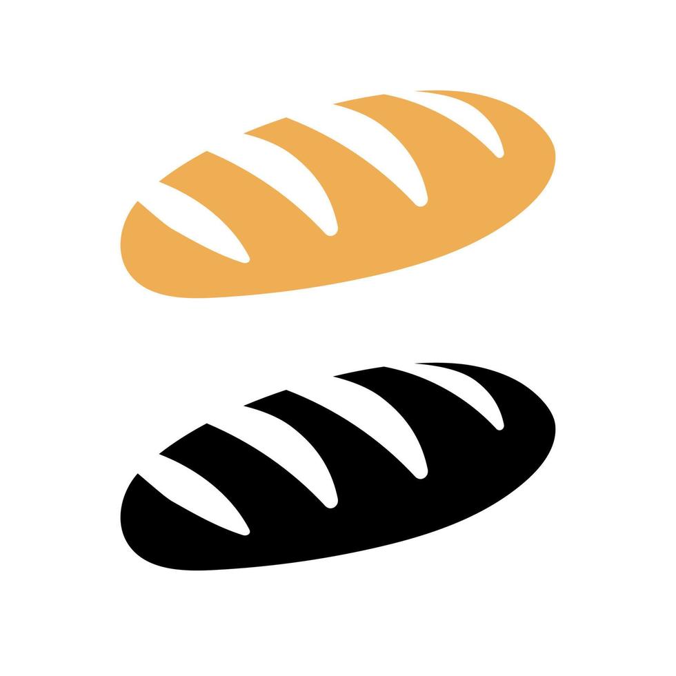 Vector french bread illustration baguette logo. Food bread flat hot icon