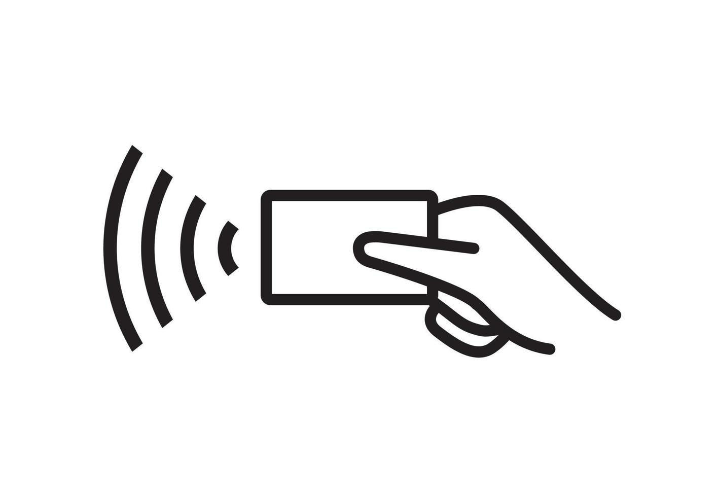 Contactless payment icon. Rfid wifi nfc payment vector symbol. Line cahless pay icon