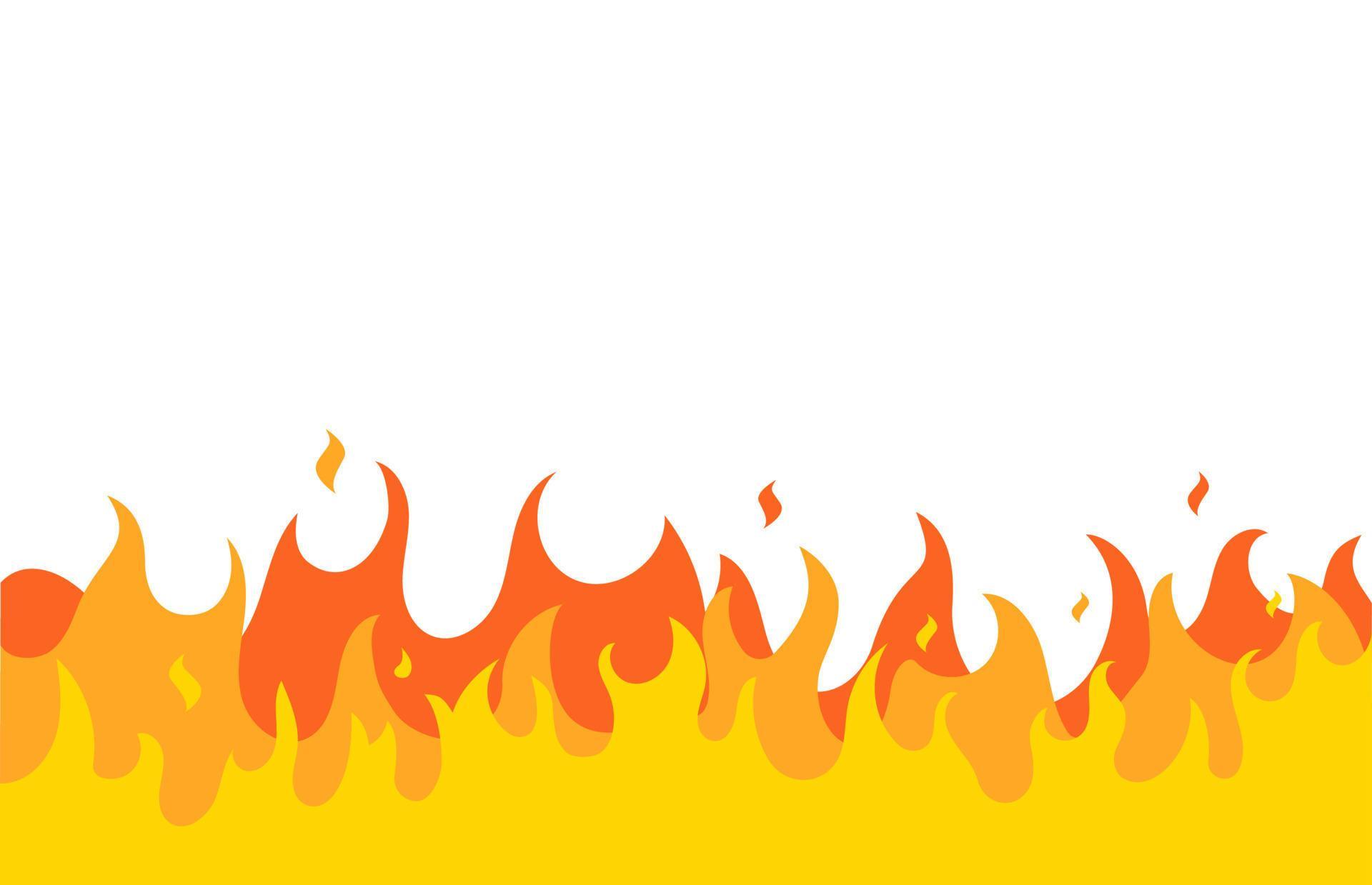 Fire flame vector pattern line frame. Fire flat simple border design