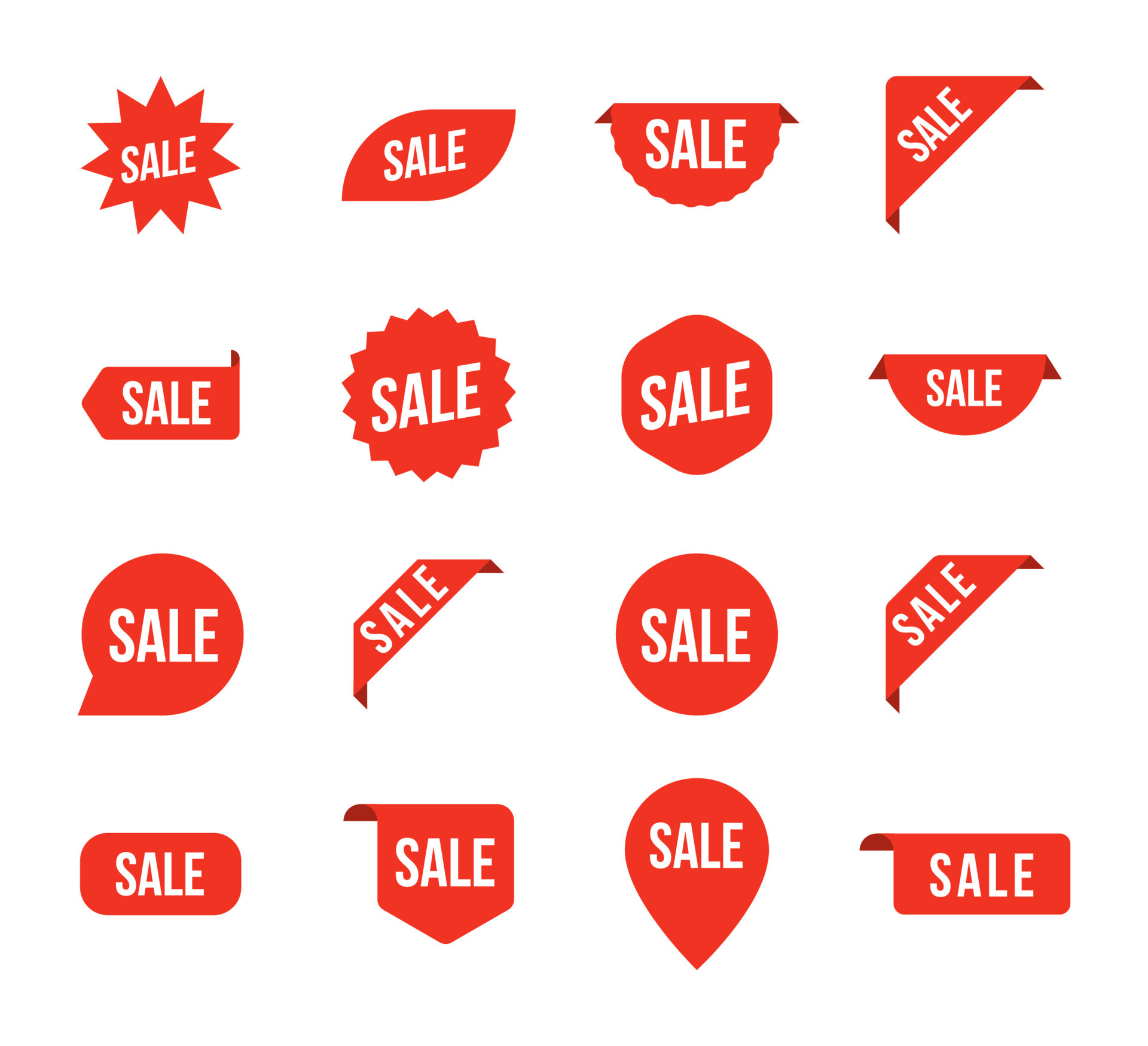 Sale Tag Arrow Price Offer Set Label Sale Discount Vector Icon Product 