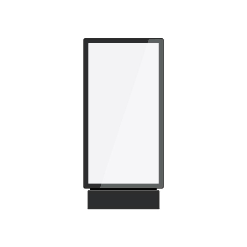 maqueta de cartel de publicidad de bilboard de caja de luz de tótem. banner de pantalla negra de icono de caja de luz digital vector