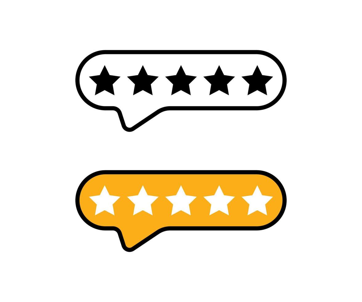 Rating stars in trendy flat and lines design. Feedback concept. Review rating bubble speeches. Vector illustration