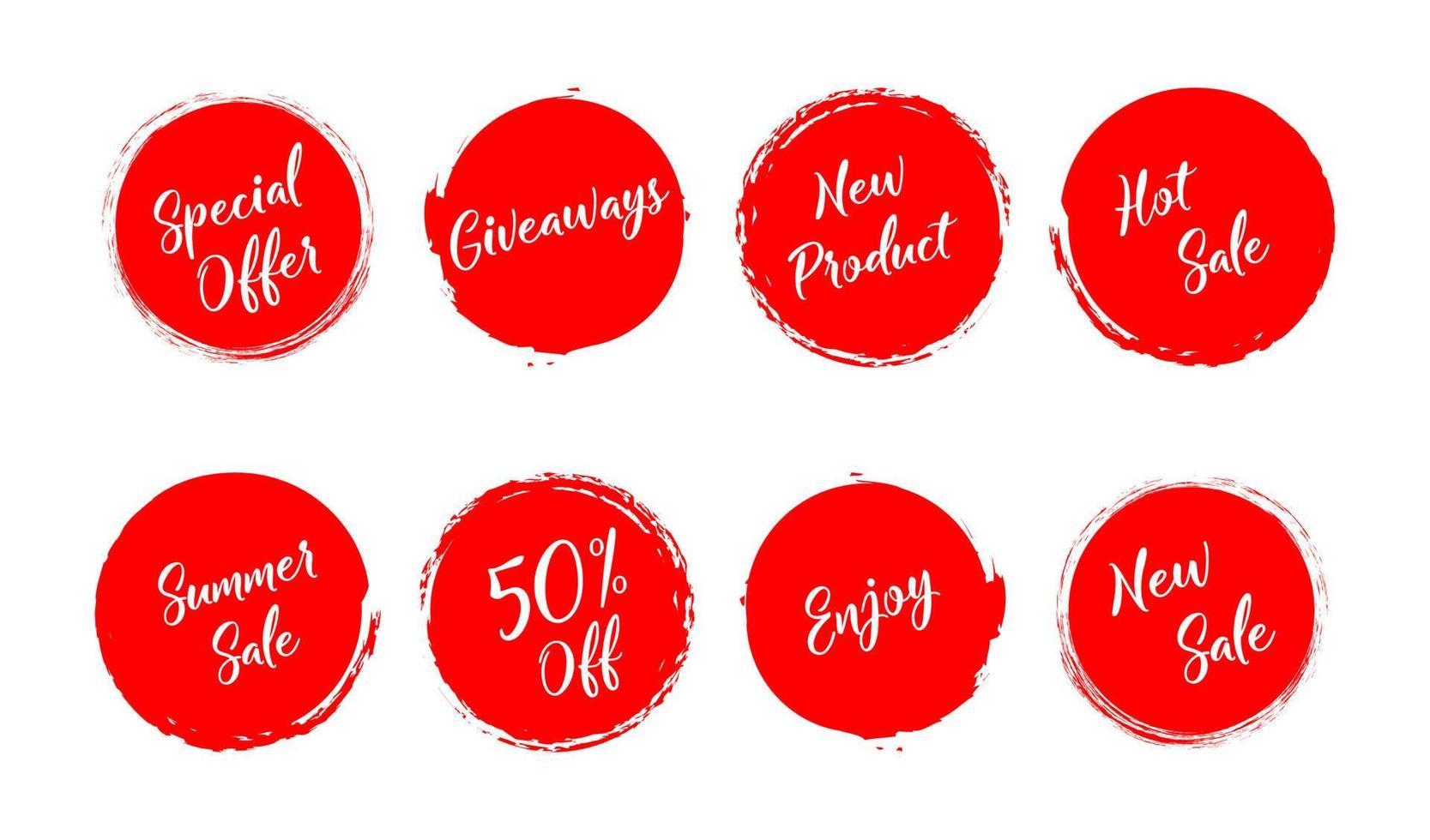 Sale. Summer sale. Giveaway. Special offer. New sale. Grunge style red colored on white background. Eps10 vector