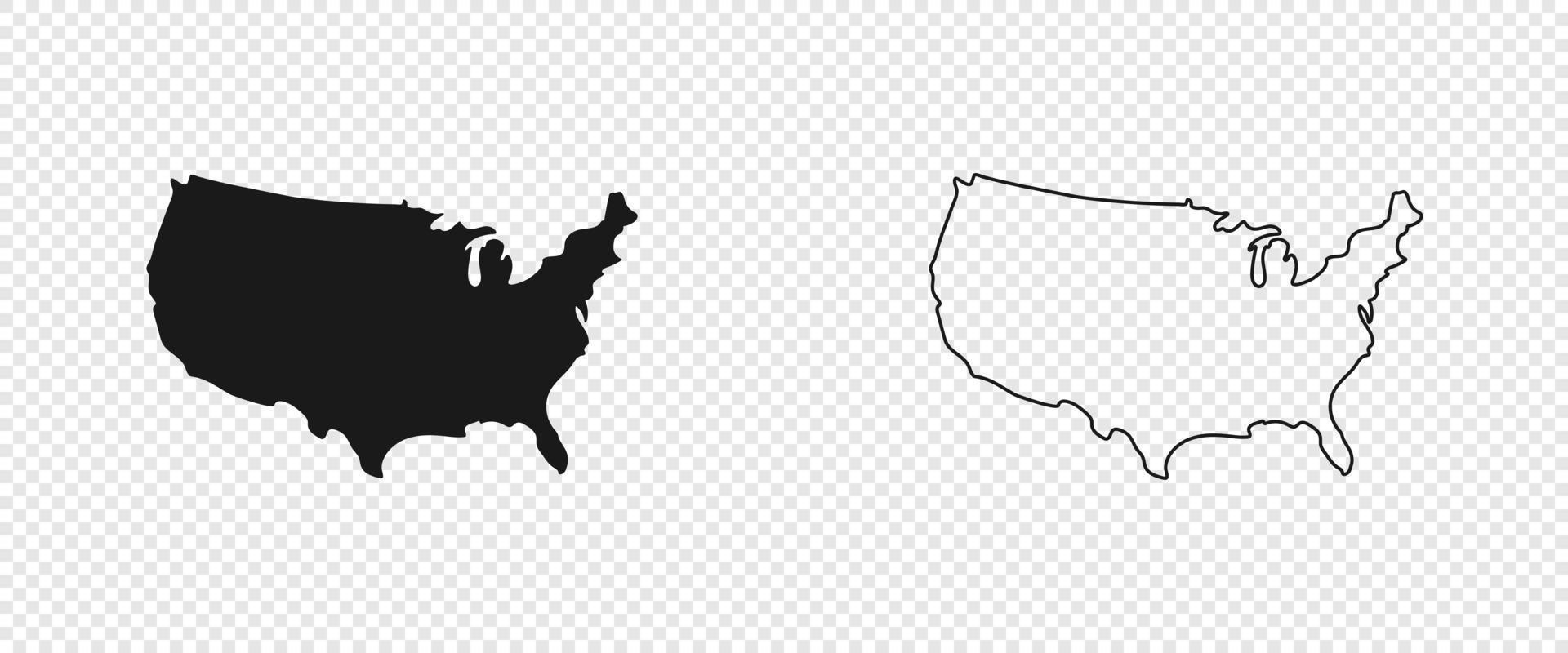mapa de estados unidos mapa americano. mapa de estados unidos de américa en diseño plano y de líneas. eps10 vector