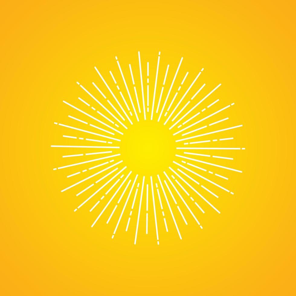 white sun rays on yellow gradient background. sun rays vector icon. Eps10