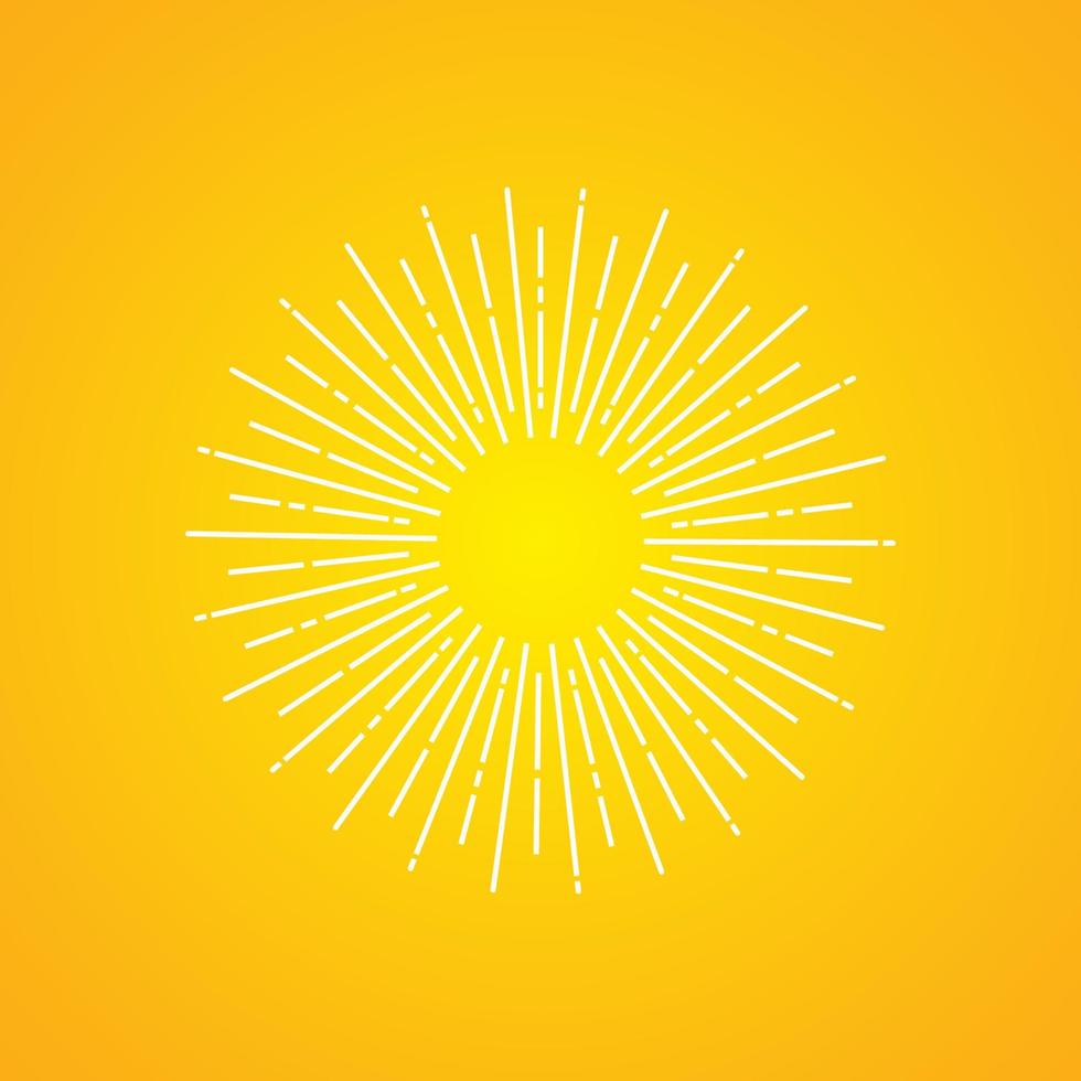 white sun rays on yellow gradient background. sun rays vector icon. Eps10