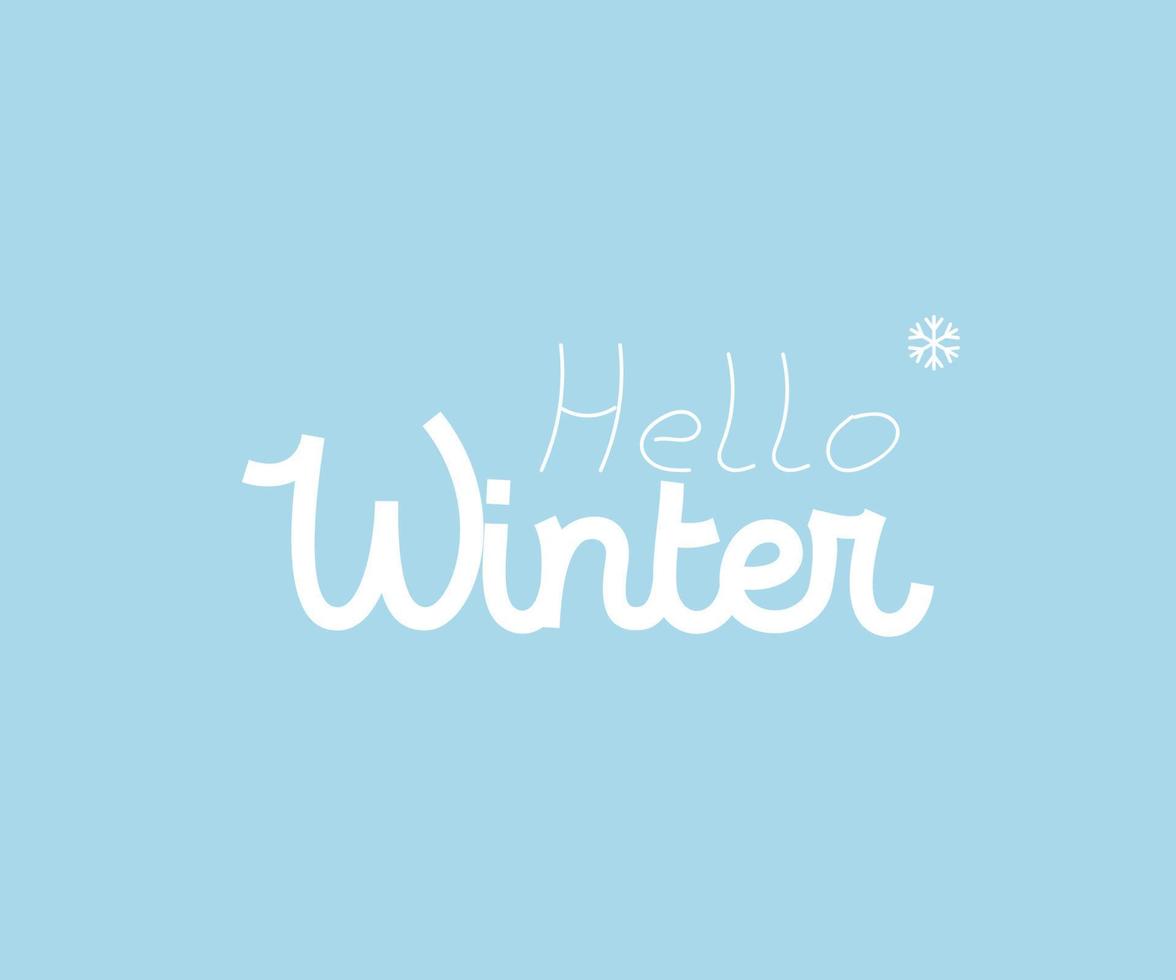 Hello Winter banner or poster. Greeting card Hello Winter. Eps10 vector