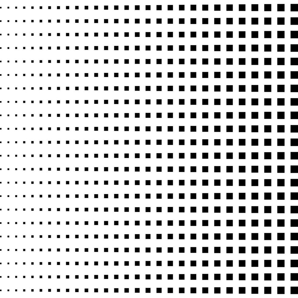 Halftone black squares. Repeat straight squares. Halftone pattern. Vector illustration