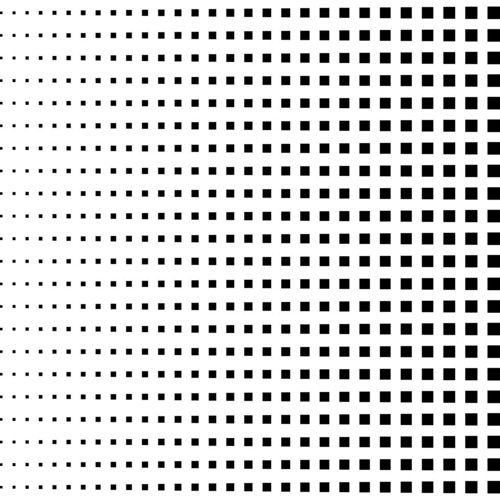 Halftone black squares. Repeat straight squares. Halftone pattern. Vector illustration