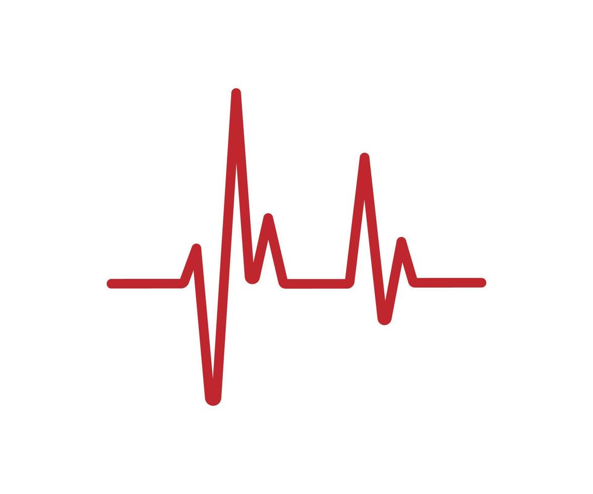 línea roja del latido del corazón aislada en el fondo blanco. icono de latido del corazón. eps10 vector